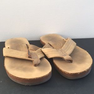 Rainbow brand leather flip flops